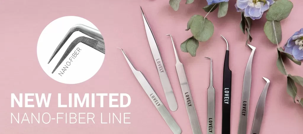 Супер-новинка пинцеты Lovely для наращивания ресниц nano-fiber line.
